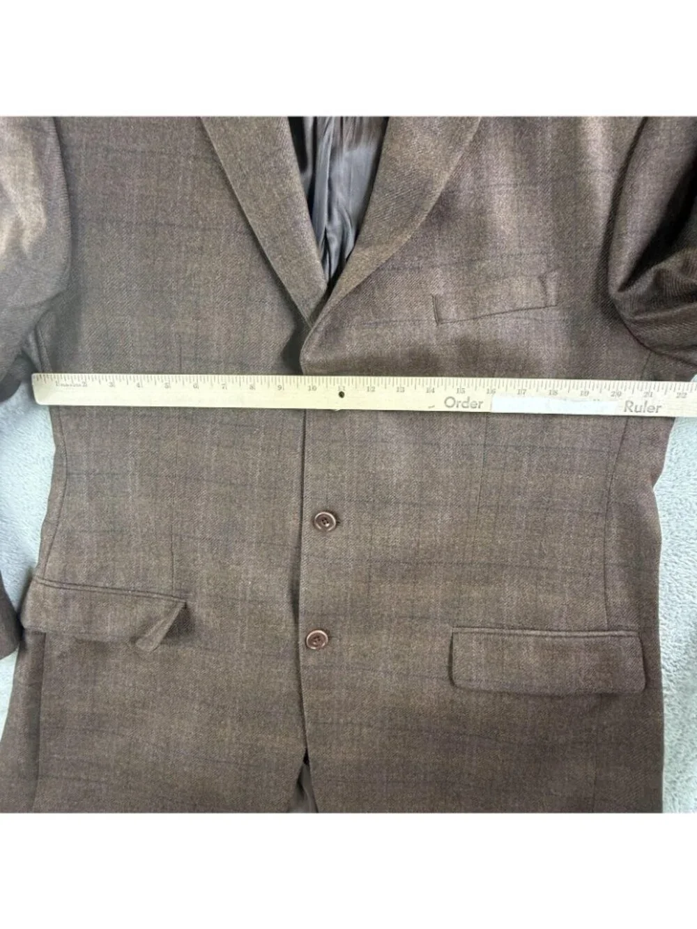 Michael Kors Blazer Mens 44R Brown Plaid Lambswool Sport Coat Jacket Windowpane